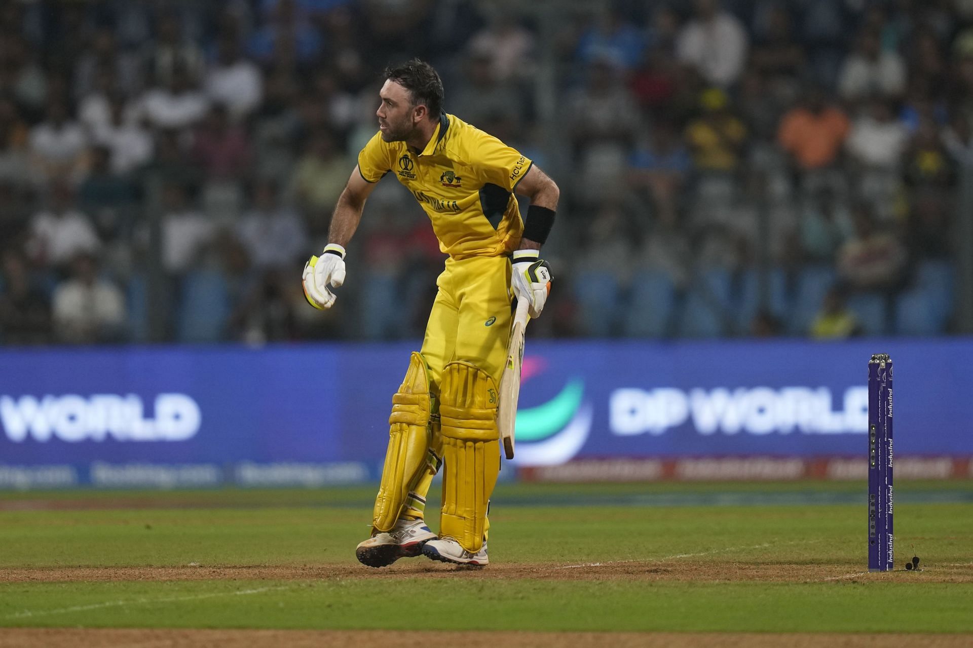 Glenn Maxwell’s fitness was tested during his knock in Mumbai. (Pic: AP)